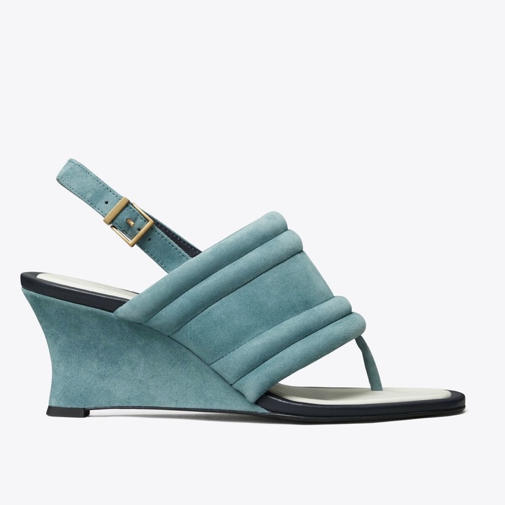 🆕{Tory Burch} Puffy Leather Wedge Sandal